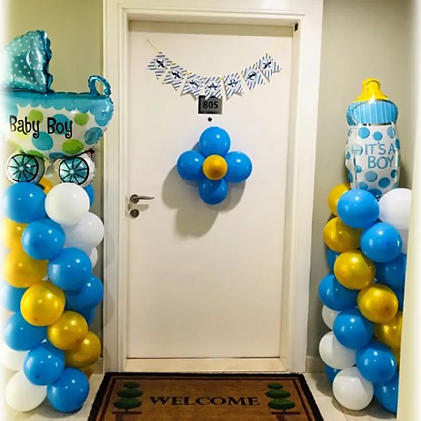 New Born Baby Home Welcome Decor for Boy or Girl: Helium Balloons Delivery