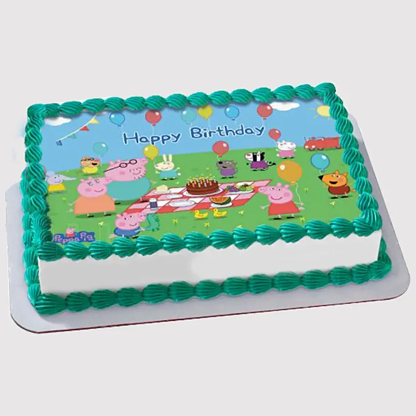 Peppa Pig Birthday Party Photo Cake: Peppa Pig Birthday Cake