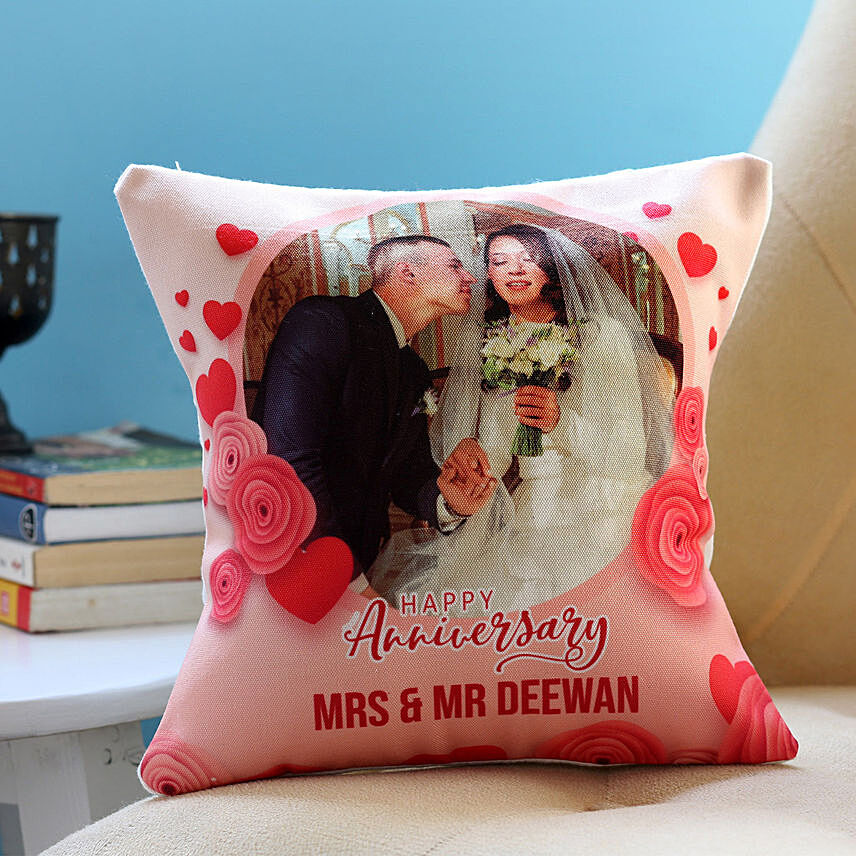 Personalised Anniversary Cushion: Personalised Gifts to Abu Dhabi