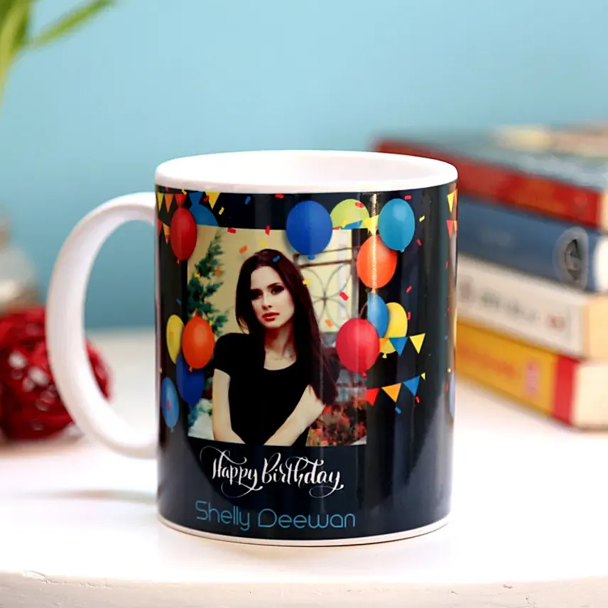 Personalised Birthday Balloons Mug: Birthday Mugs