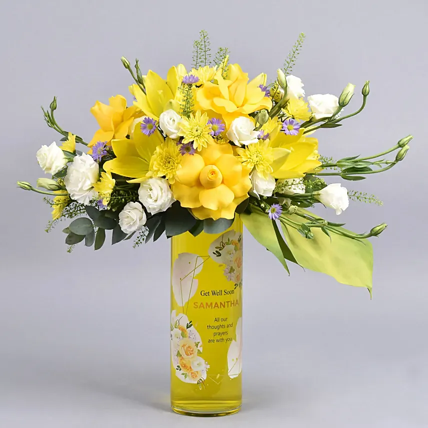 Personalised Name Get Well Soon Flowers: 