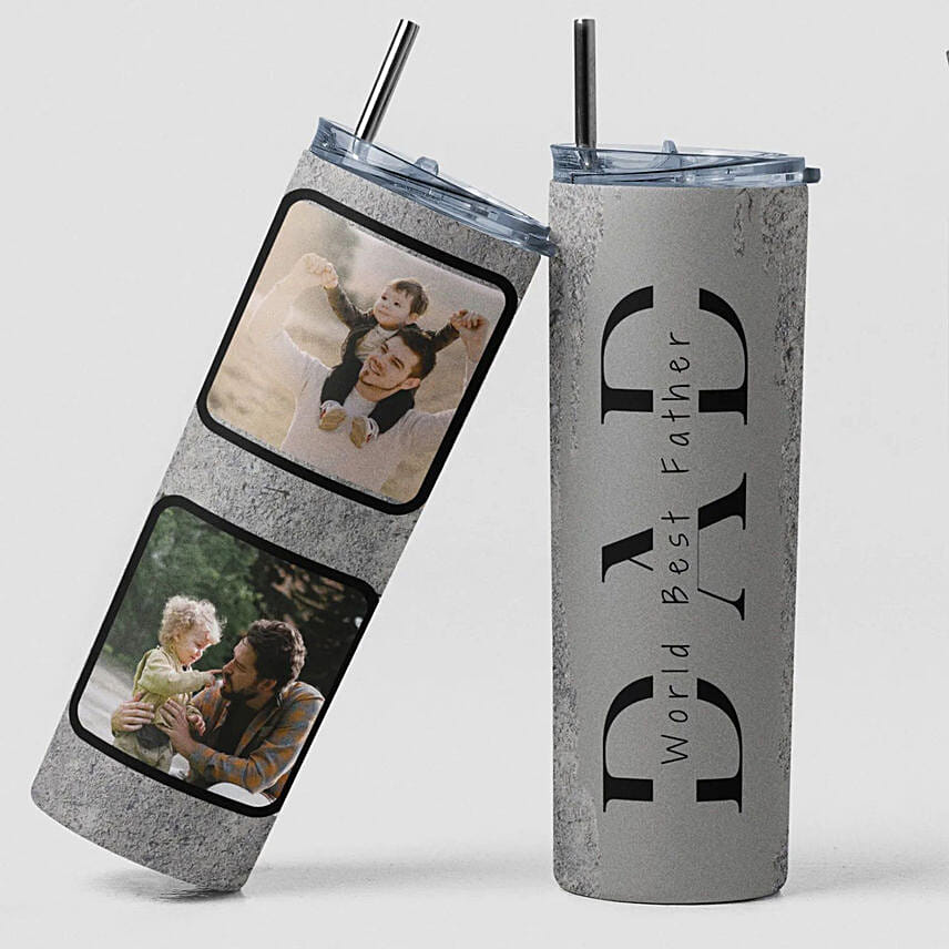 قارورة معدنية واحدة مطبوعة بتصميم صور للأب: Drinkware Gifts