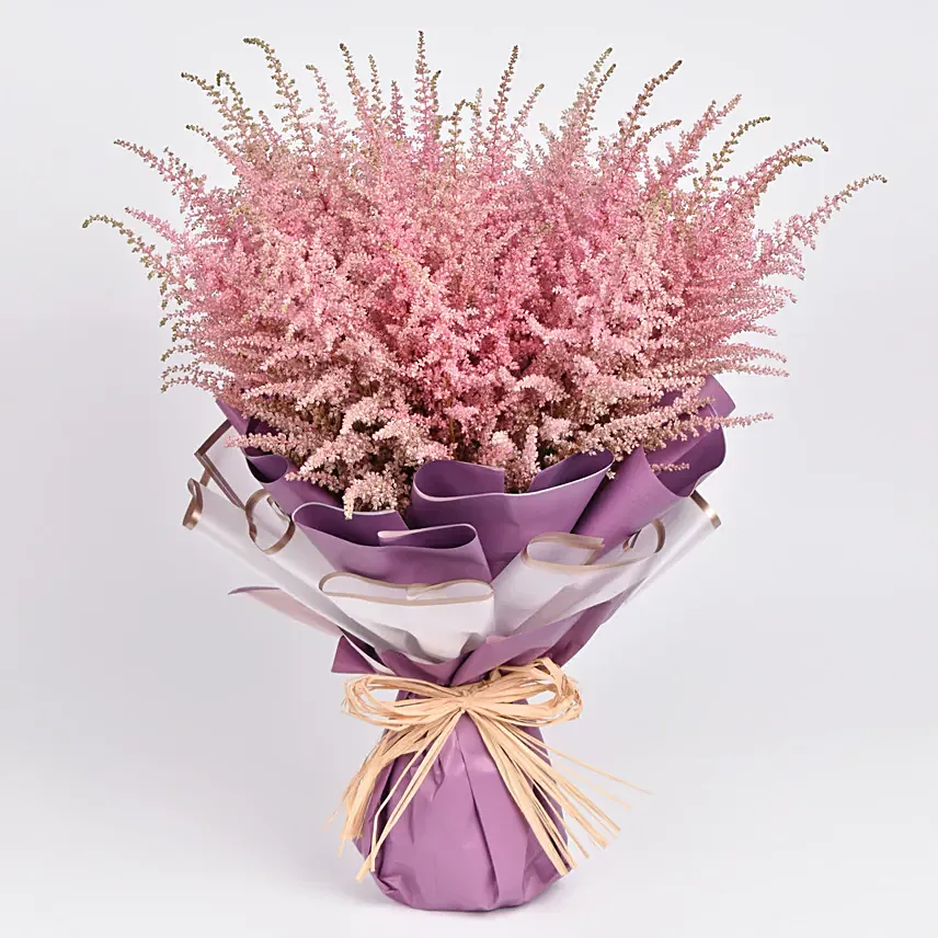 Pink Astilbe Bouquet: New Born Flowers 