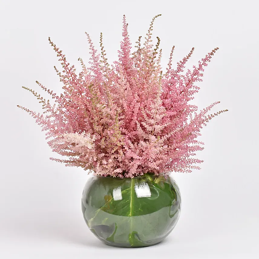 Pink Astilbe Vase Arrangement: 