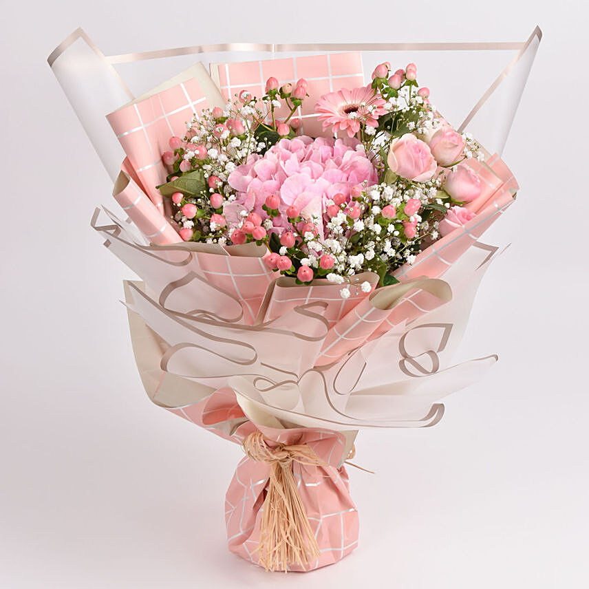 Pink Beauty Flower Bouquet: Breast Cancer Gifts