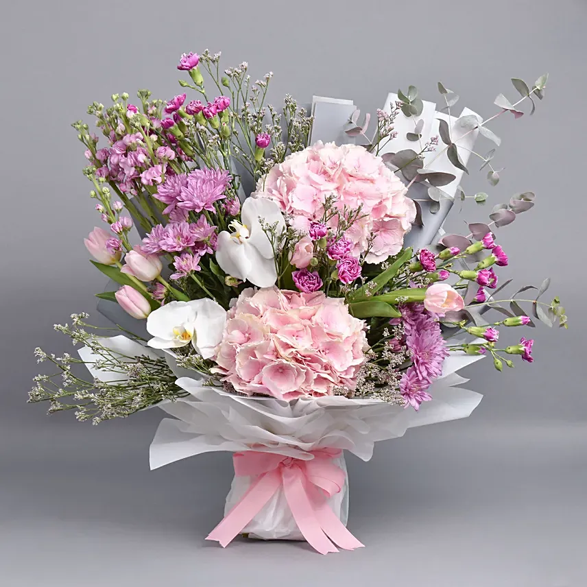 Pink Forest Flowers Bouquet: Pink Flowers Delivery