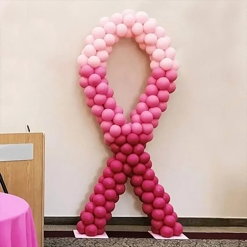 Pink Ribbon Balloon Decoration: Breast Cancer Awareness Gifts