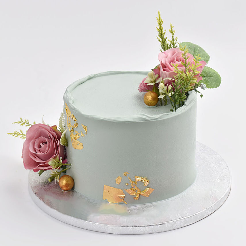 Pink Rose Anniversery Cake: Wedding Anniversary Cake