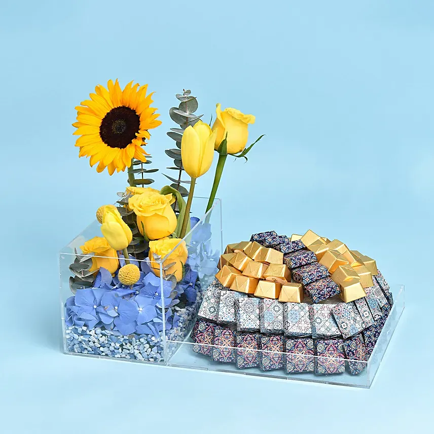 Premium Chocolates and Flowers: Yellow Flowers