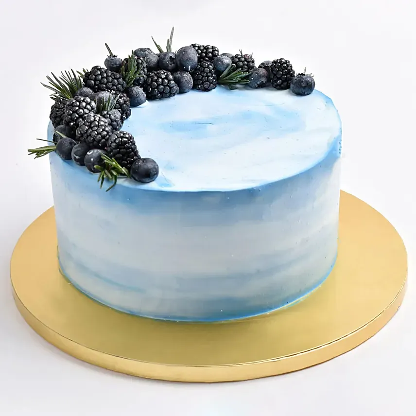 Pretty Sky Blueberry Cake: Happy New Year Cake 2024