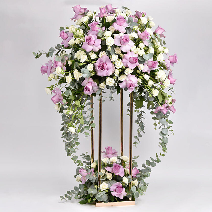 Purple Harmony: Flowers Stand Arrangement