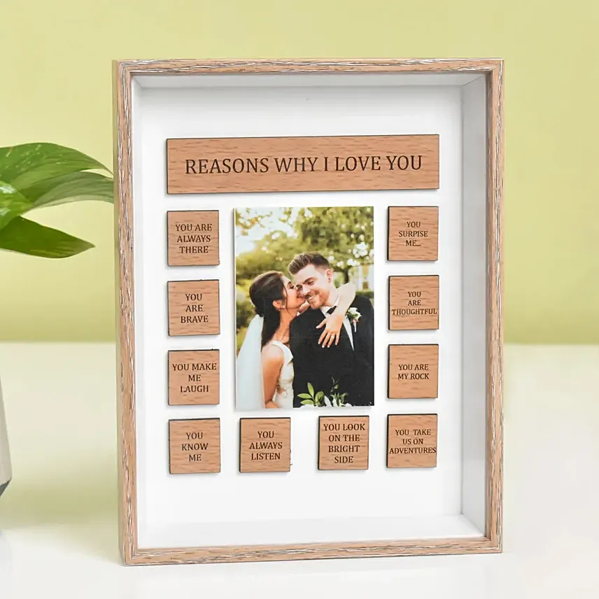 Reasons Of Love Engraved Photo Frame: Personalised Gifts