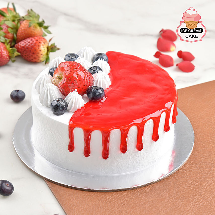 Red Velvet & Cheese Cream Ice Cream Cake: 