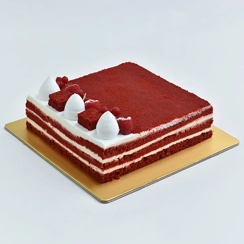 Red Velvet Square Cake: Wedding Cake