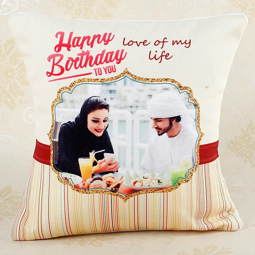 Romantic Birthday Personalized Cushion: Personalised Gifts to Abu Dhabi
