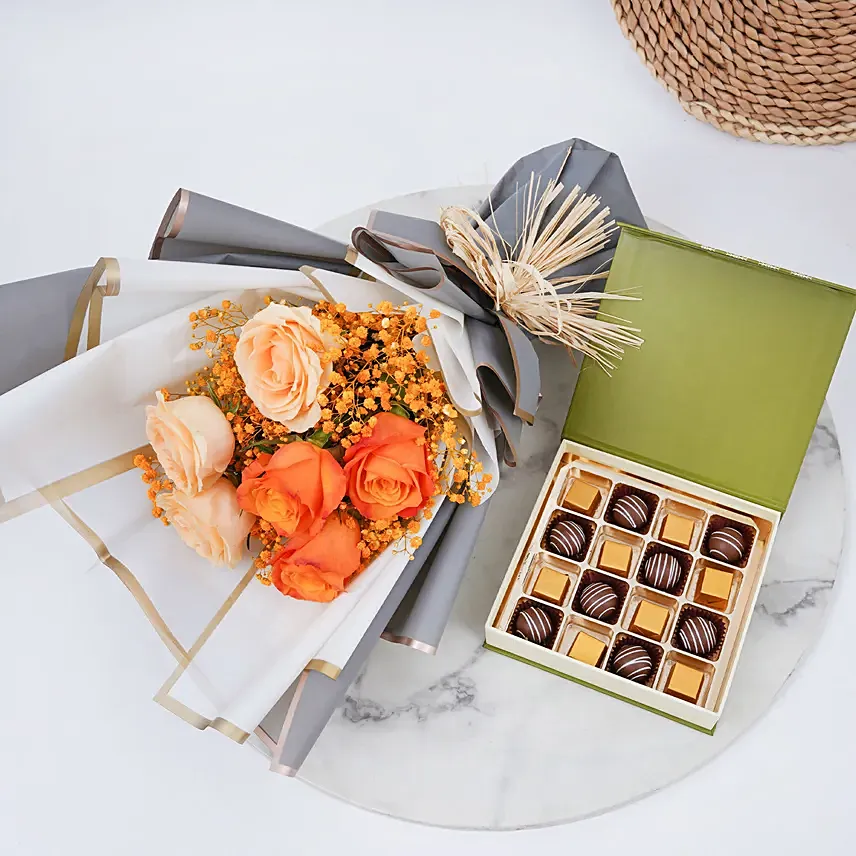 Roses Bouquet with Mix Chocolates Box: Best Mother's Day Gifts