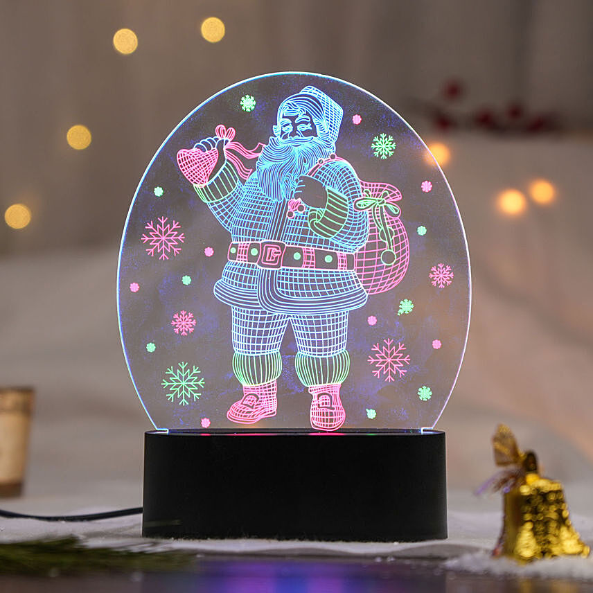 Santa Multicolor Led Lamp: Personalised Christmas Gifts