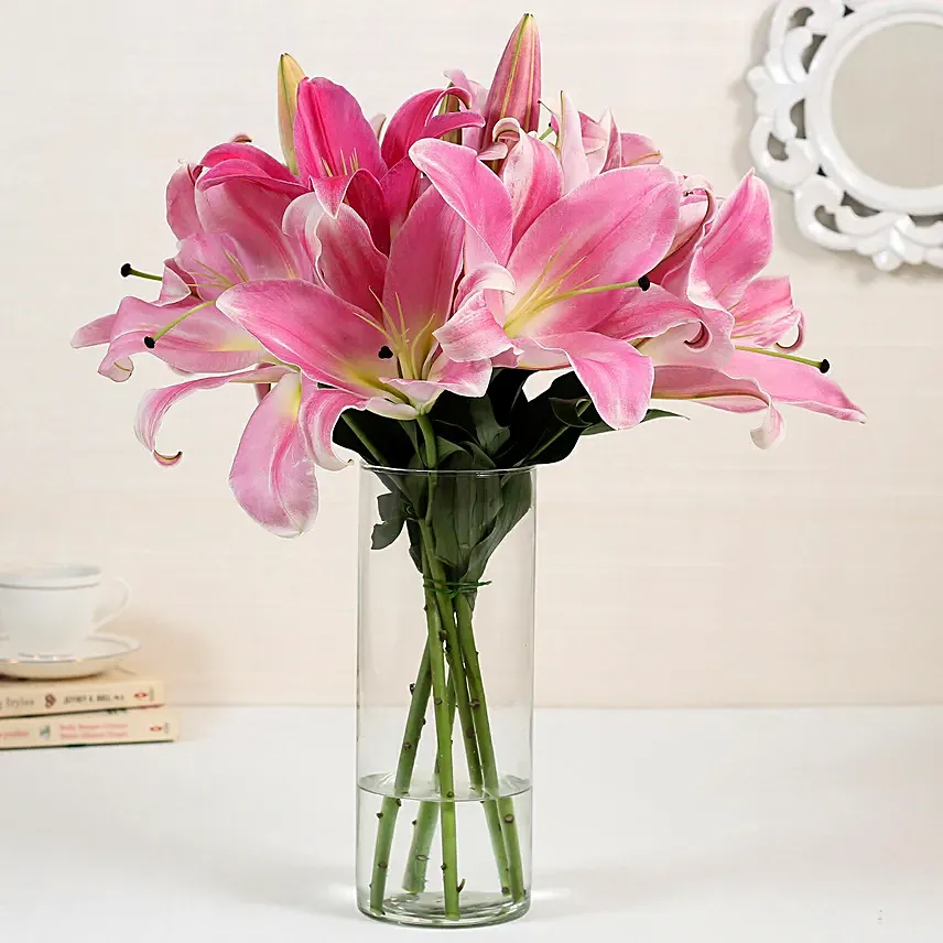 Scented Lilies Mini Arrangement: Pink Flowers Delivery