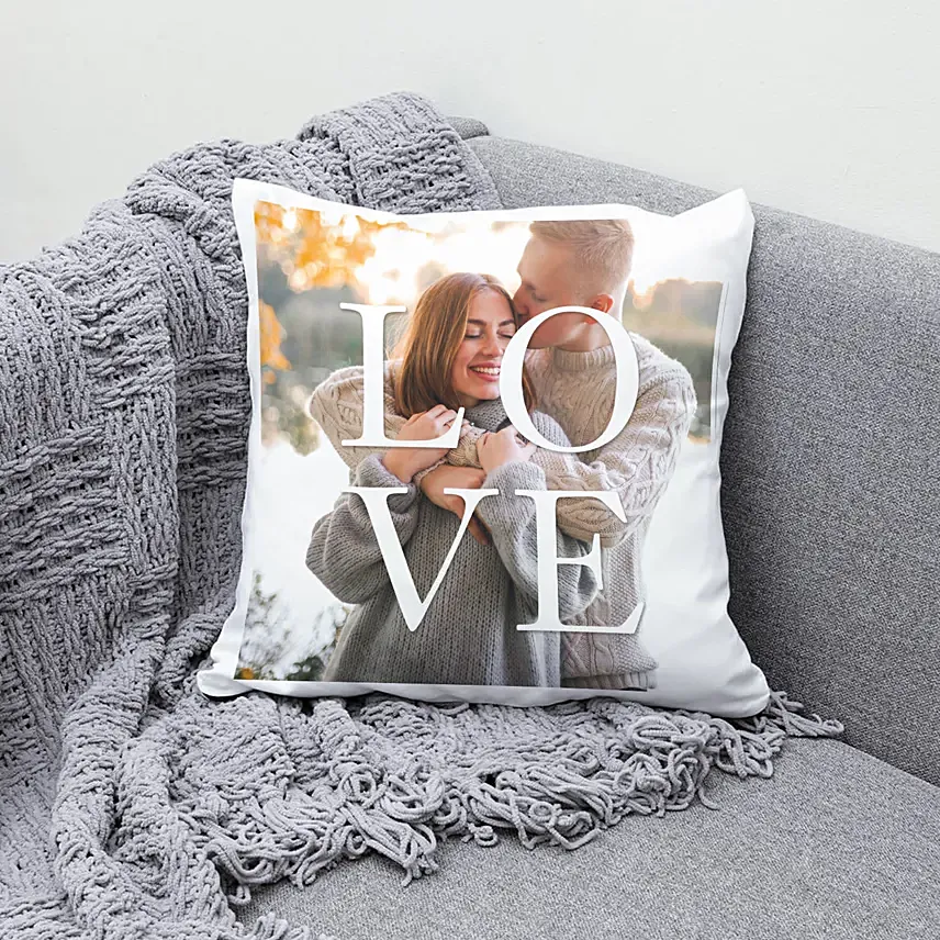 Shadow of Love Personalised Cushion: Personalized Gifts for Him