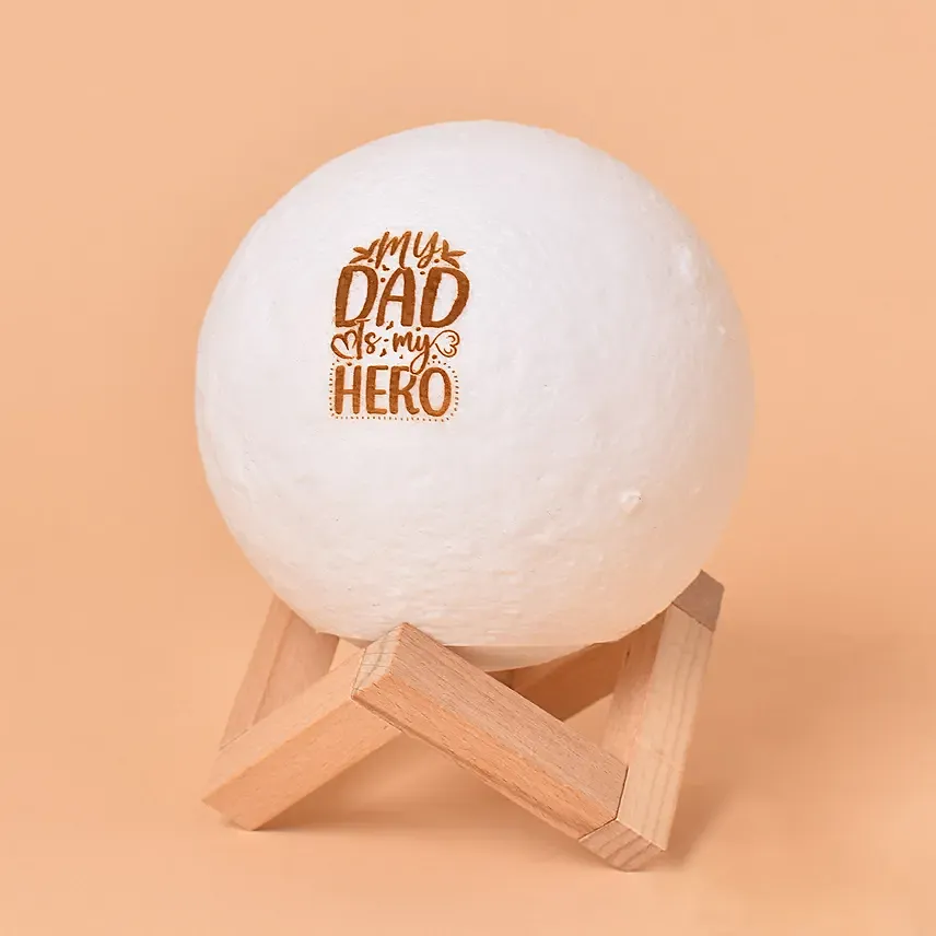 Shine a Light on Dad's Heroism: Moon Lamp: Personalised Gifts for Father