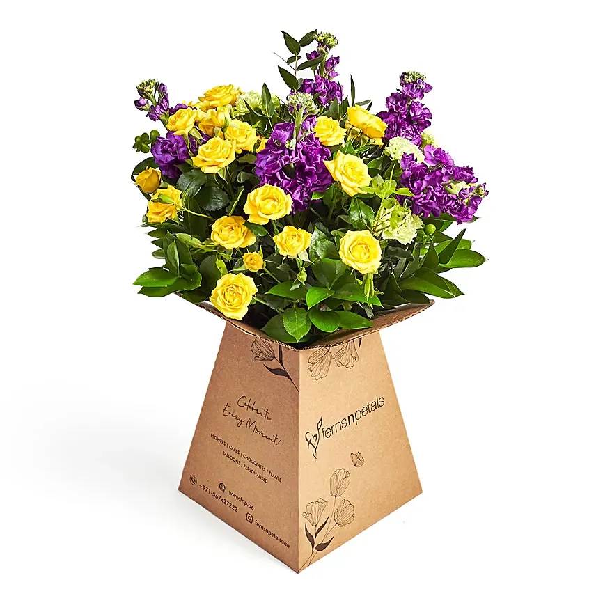 Simply Yellow n Purple: Mixed Flowers