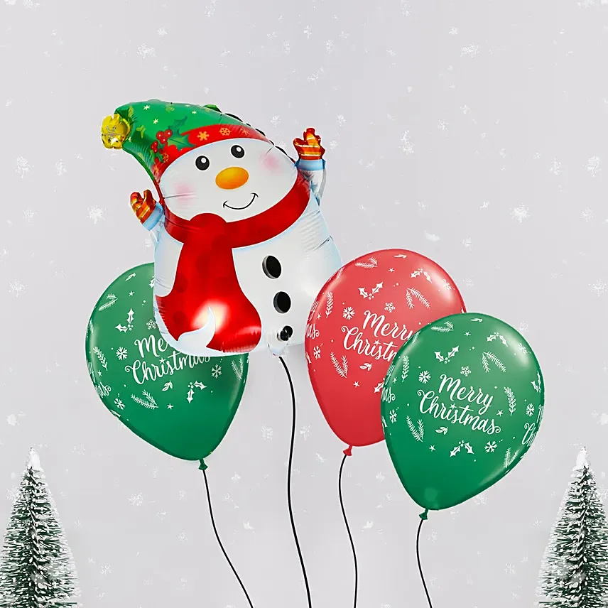 Snowman and Merry Christmas Balloon Set: Christmas Balloons