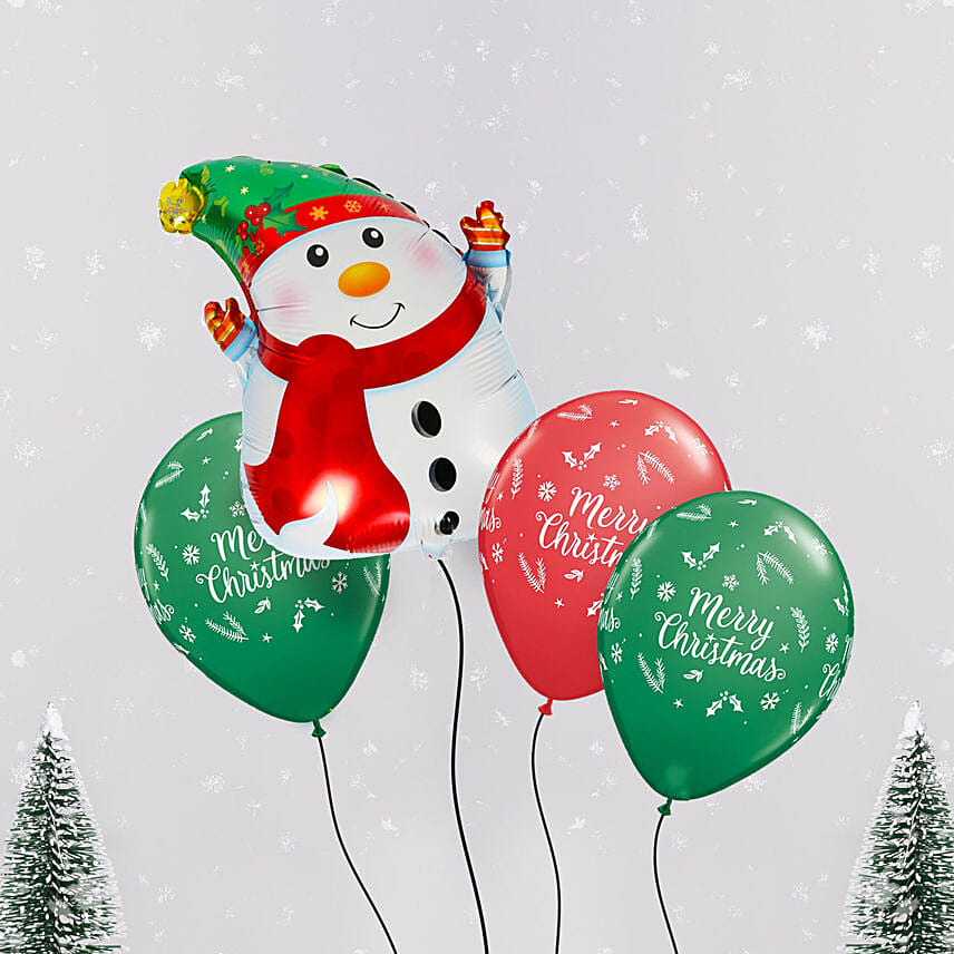 Snowman and Merry Christmas Balloon Set: Christmas Balloons