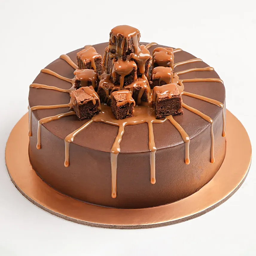 Special Brownie Caramel Cake: Anniversary Cakes to Sharjah