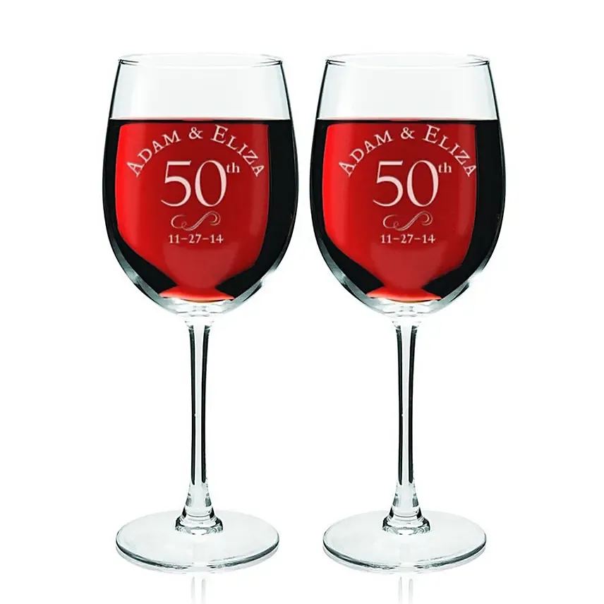 Special Engraved Glasses Set of Two: Personalised Engraved Kitchen Accessories