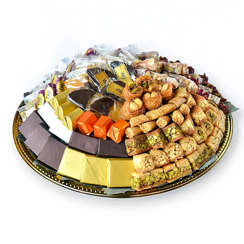 Sweets and Chocolates in a Tray By Wafi: Anniversary Sweets
