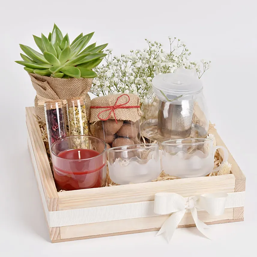 Tea n Cookies Gift Tray: Gifts For Grandparent's Day 