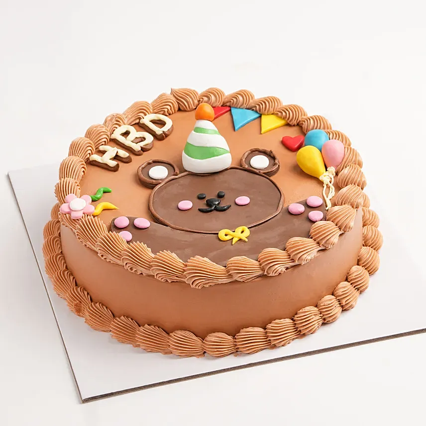 Teddy Birthday Chocolate Cake 8 Portion: 