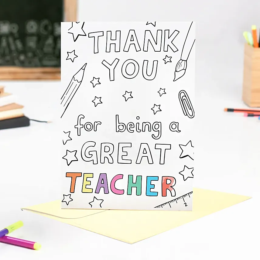 Thank You Teacher Greeting Card: Teachers Day Gifts Ideas