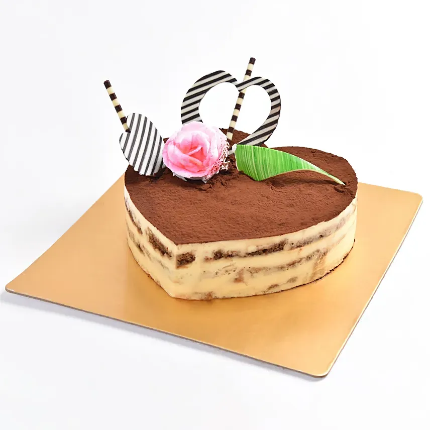 Tiramisu Heart Cake: Anniversary Flowers and Cakes