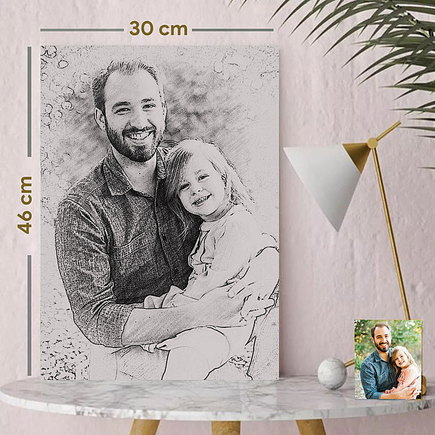 Sketch Canvas Frame for Dad: Personalised Photo Frames