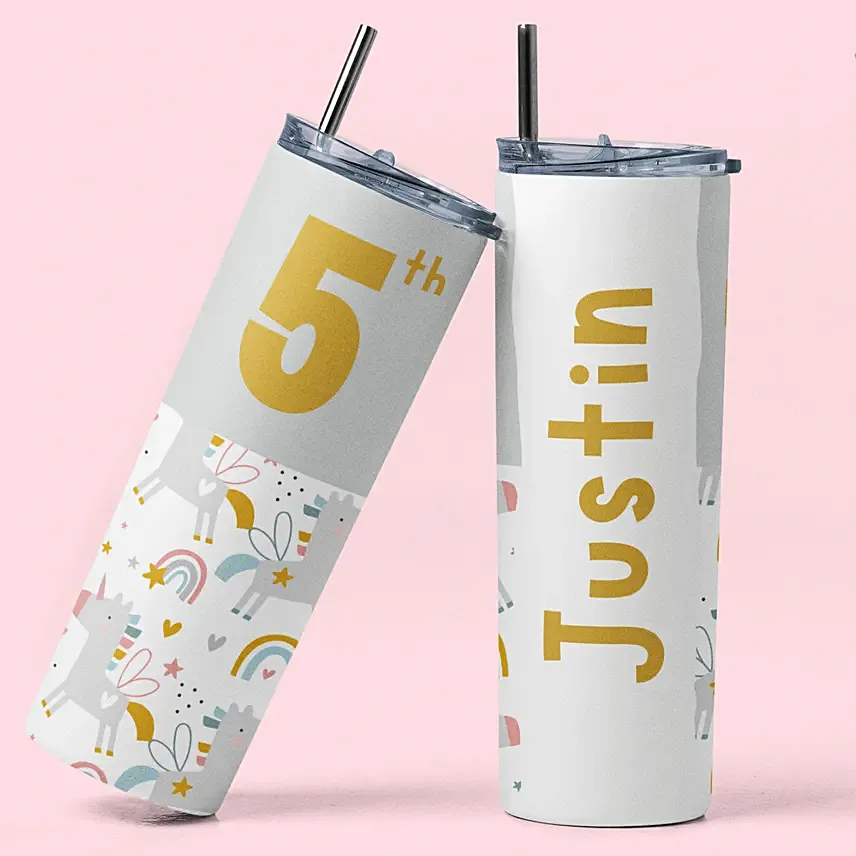 Unicorn Design Birthday Tumbler for Kids: Drinkware Gifts For Birthday