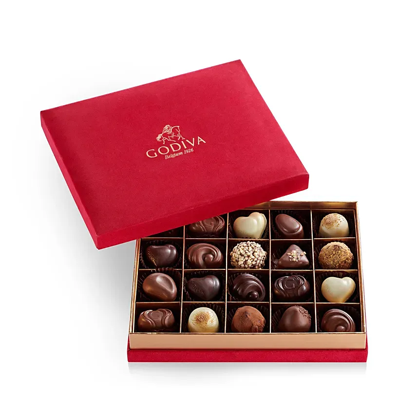 Velvet Gift Box Red By Godiva Chocolates: Godiva Chocolates