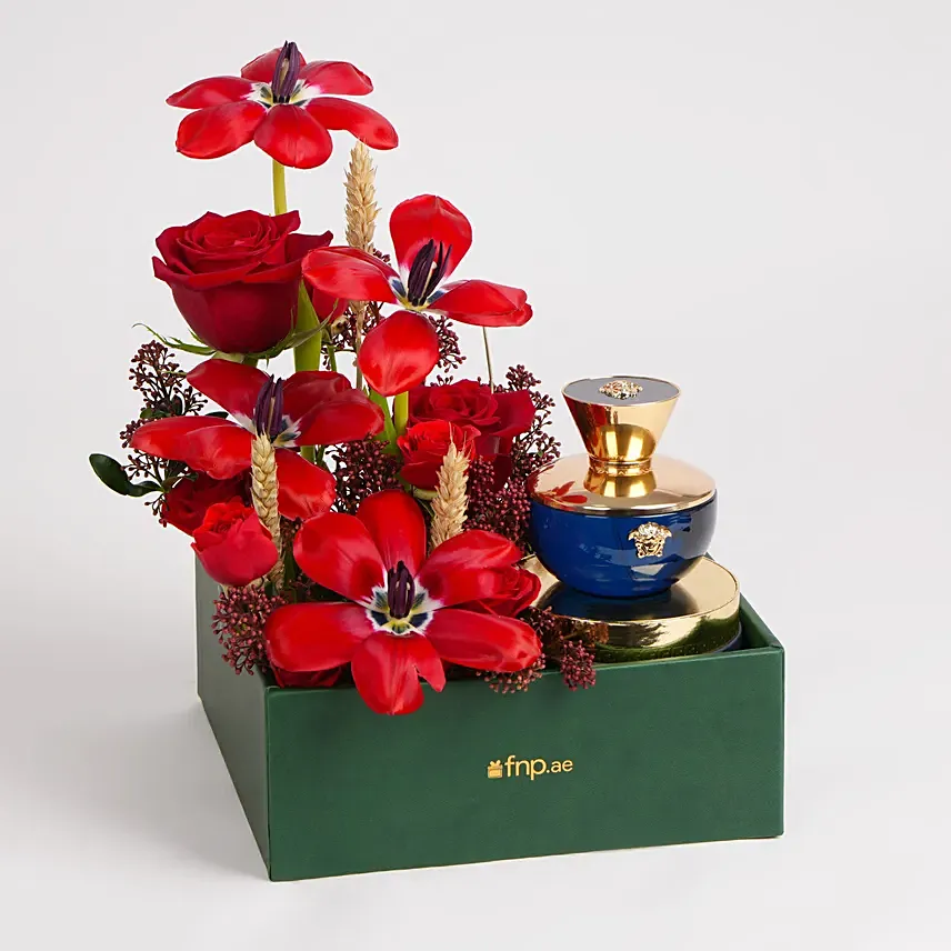 Versace Blue Perfume And Flower For Her: Perfume  UAE