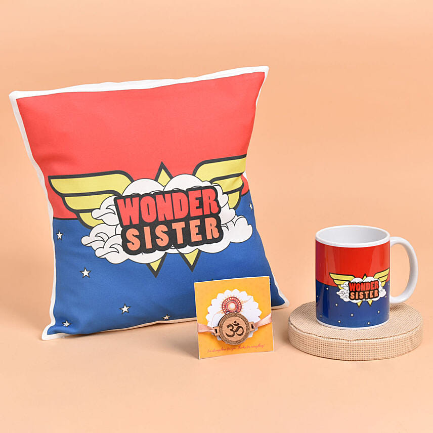 Wonder Sister Rakhi Combo: Raksha Bandhan Personalised Gifts