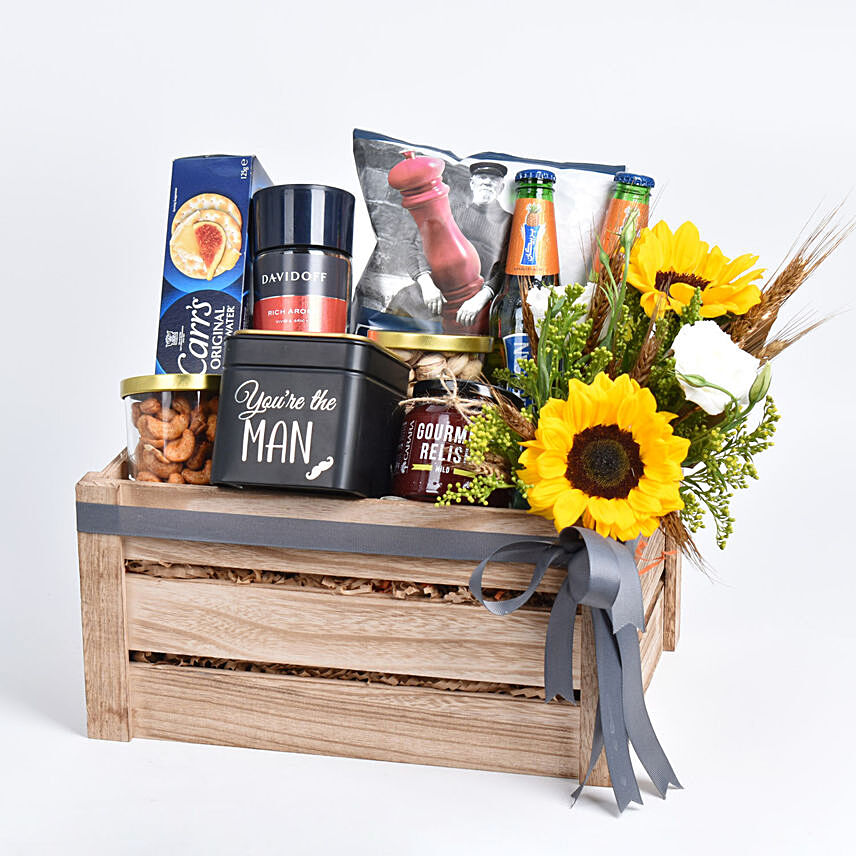 You are the Man Drinks and Munchies Crate: Anniversary Gift Hampers
