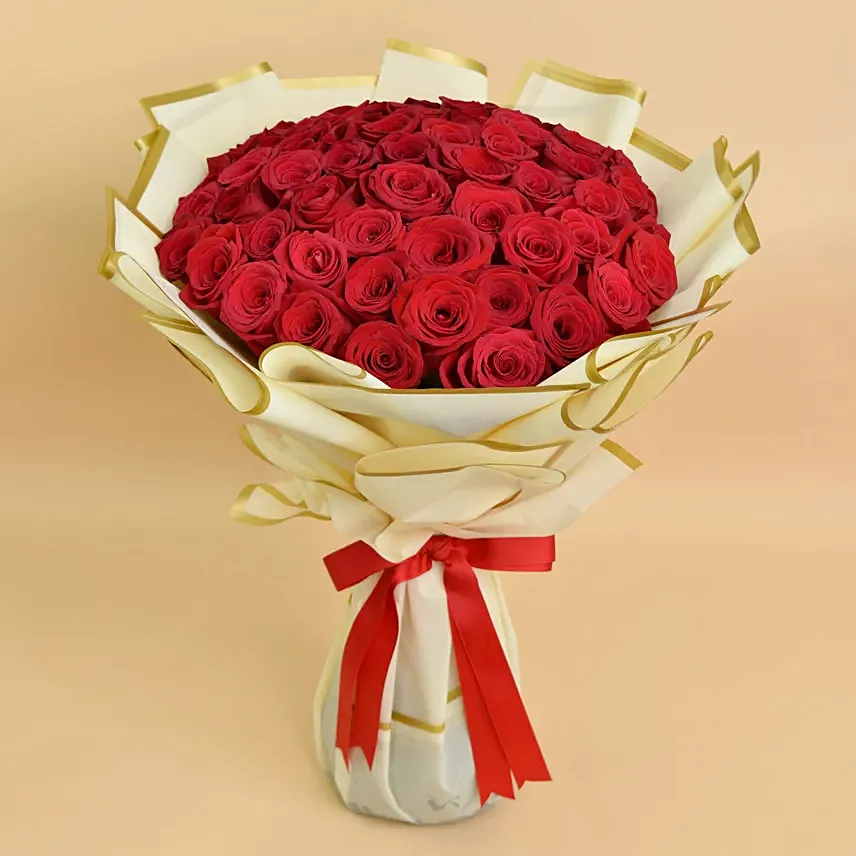 50 Charming Roses Bouquet: Flower Shop in Abu Dhabi