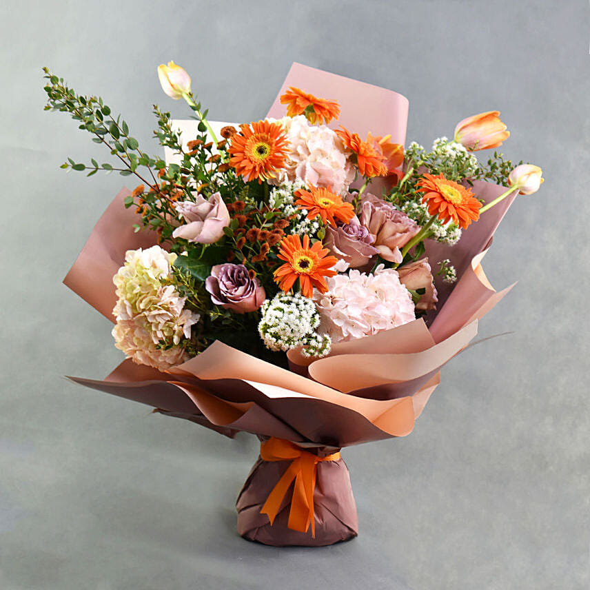 Amber Awe: Gerberas Flower Bouquets
