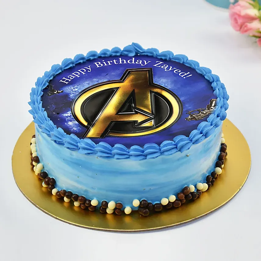 Avengers Logo Birthday Cake: 