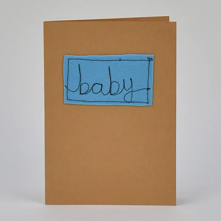 Baby Blue Handmade Greeting Card: New Born Gifts