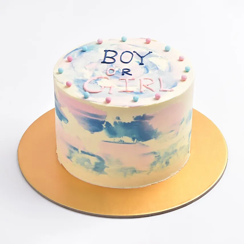Babys Gender Reveal Cake: Baby Shower Cakes