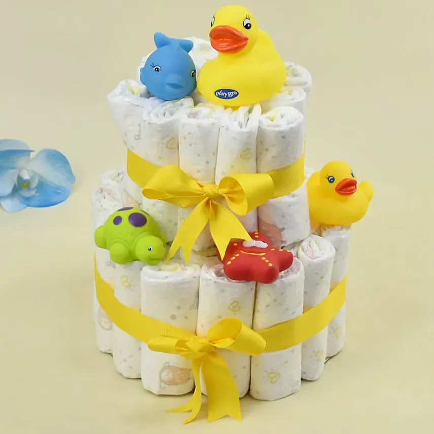 Baby Toys and Diaper Bouquet: New Born Gifts