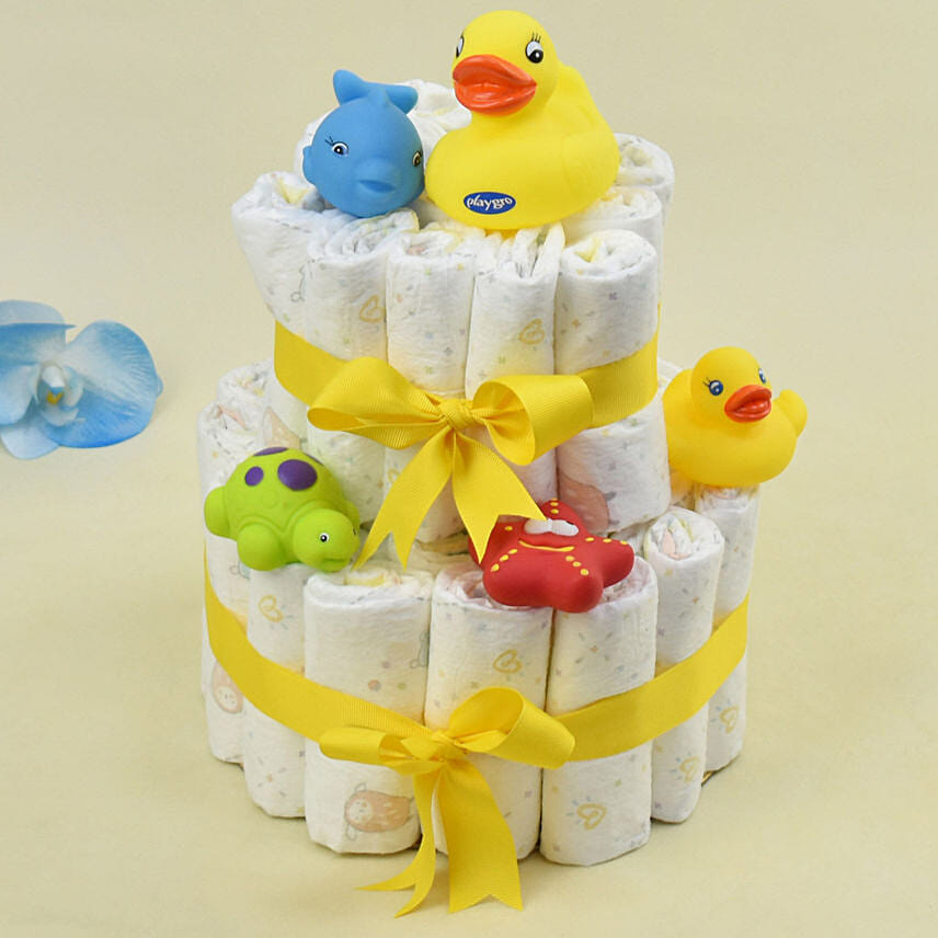 Baby Toys and Diaper Bouquet: Gift Hampers 