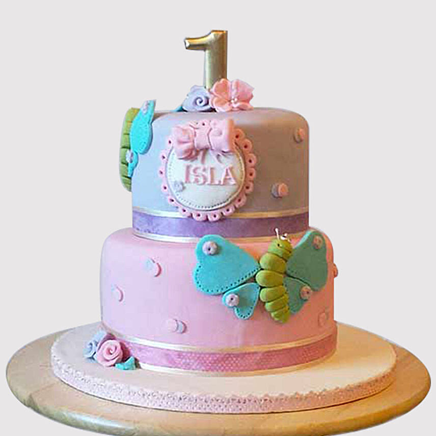 Beautiful 2 Tier Butterfly Cake: 