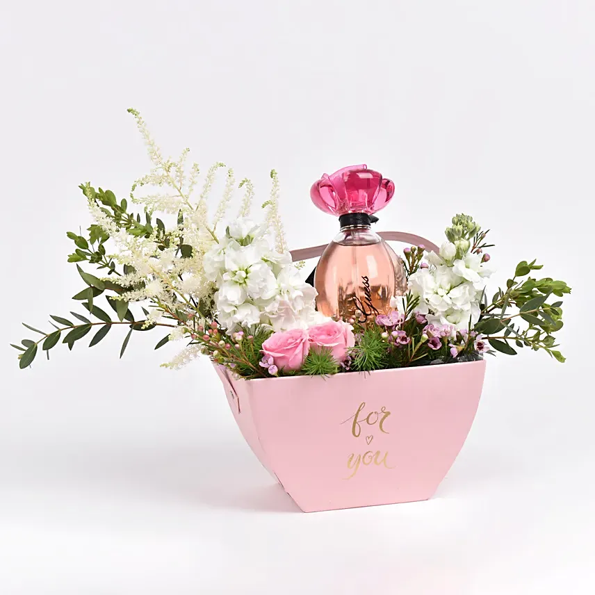Beautiful Guess Girl Perfume Gift Basket: Ladies Perfume