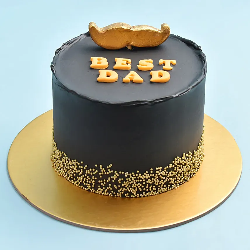 Best DAD Black and Golden Cake: Chocolate Cake